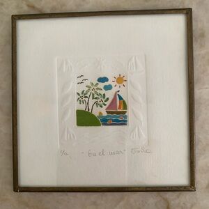 Framed Nautical Vintage Mexican Art Print ⛵️🏝️☀️